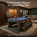 Newport 7-ft Pool Table Combo Set with Benches - Rustic Grey with Blue Felt - image 3