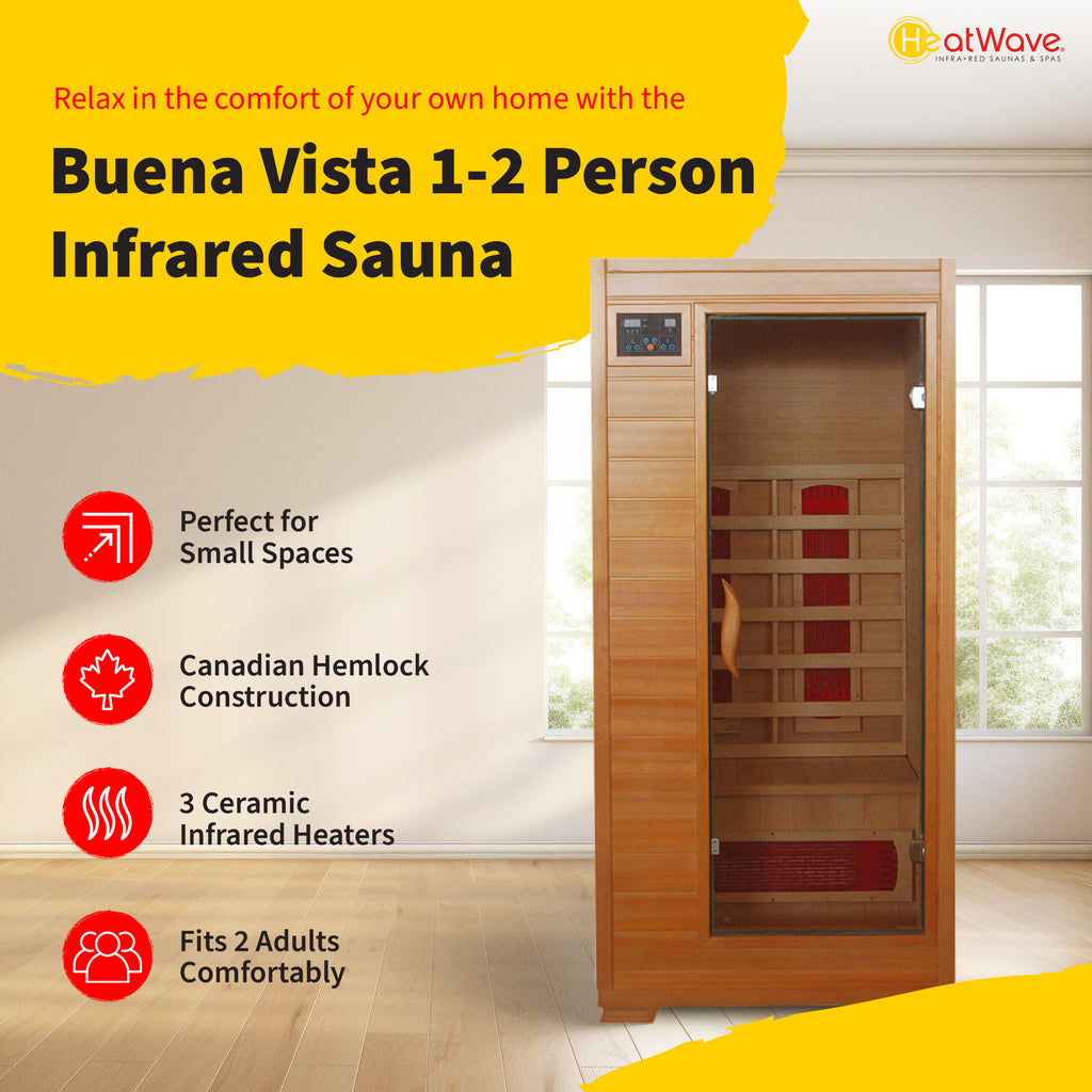 Buena Vista 1-2 Person Hemlock Infrared Sauna with 3 Ceramic Heaters - image 2