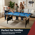 Fairmont 6-ft Portable Pool Table - Black with Blue Felt - image 7