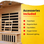 Santa Fe 3-Person Hemlock Corner Infrared Sauna with 7 Carbon Heaters - image 5