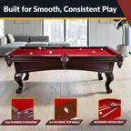 Augusta 8-ft Pool Table - Mahogany Finish with Red Felt - image 4