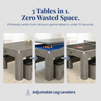 Newport 7-ft Pool Table Combo Set with Benches - Rustic Grey with Blue Felt - image 2