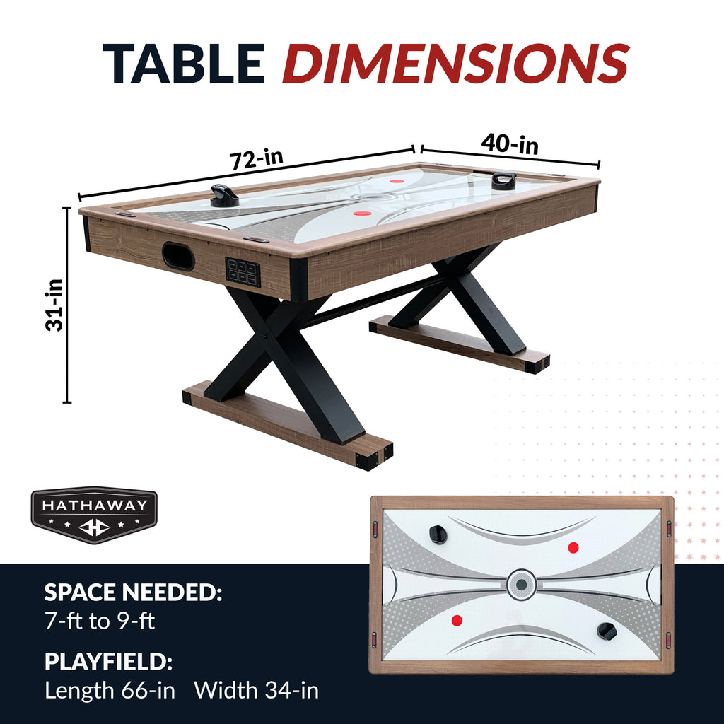 Excalibur 72-in Air Hockey Table with LED Scoring and Table Tennis Top - image 2