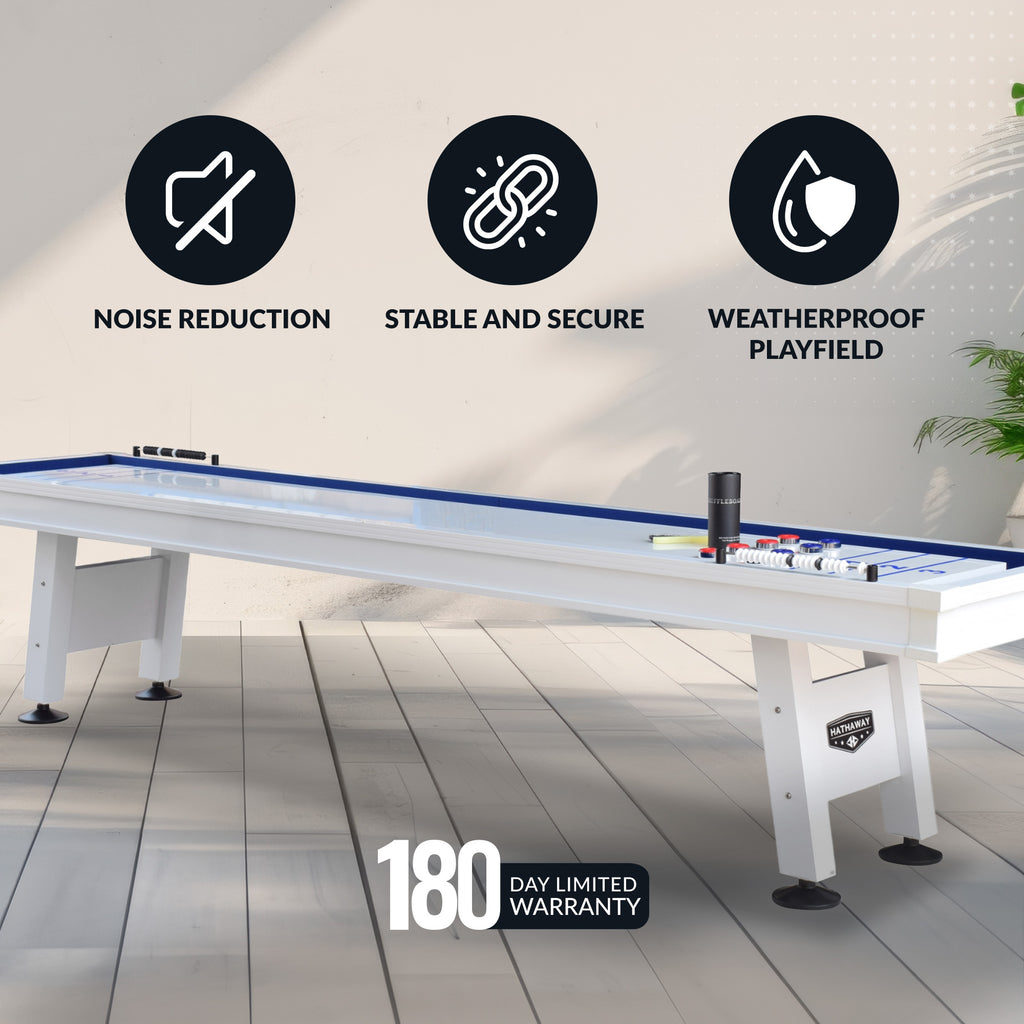 Crestline 12-ft Outdoor Shuffleboard Table - White - image 4