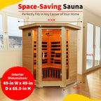 Santa Fe 3-Person Hemlock Corner Infrared Sauna with 7 Carbon Heaters - image 4