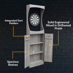 Westwood Bristle Dartboard and 84-in Free-Standing Cabinet - Rustic Gray - image 7