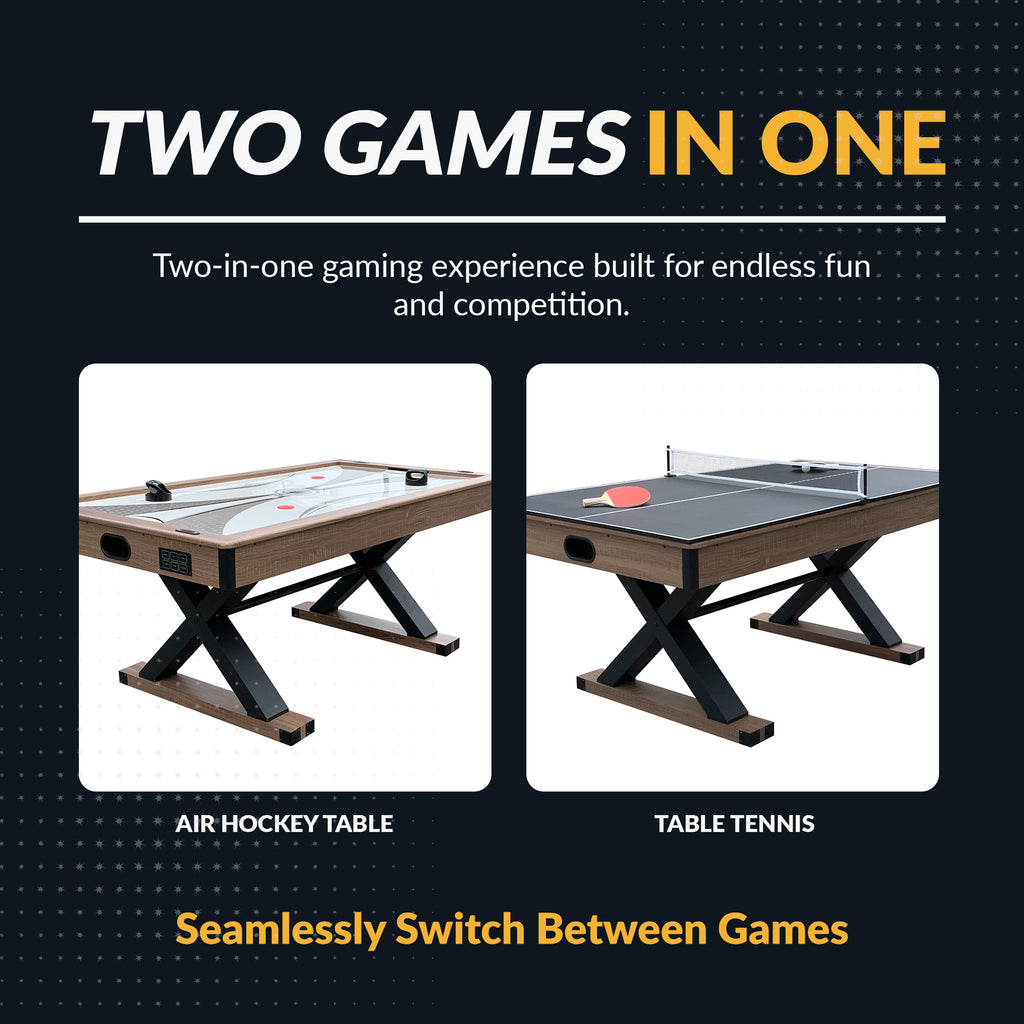 Excalibur 72-in Air Hockey Table with LED Scoring and Table Tennis Top - image 3