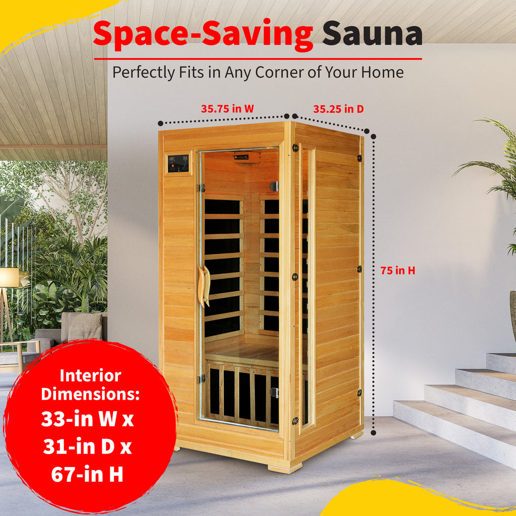 Buena Vista 1-2 Person Hemlock Infrared Sauna with 4 Carbon Heaters - image 4
