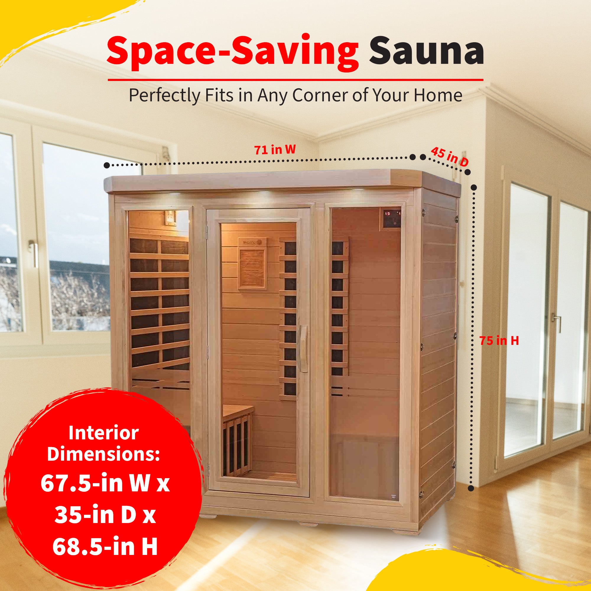 Sonoma 4-Person Hemlock Infrared Sauna with 9 Carbon Heaters - image 4