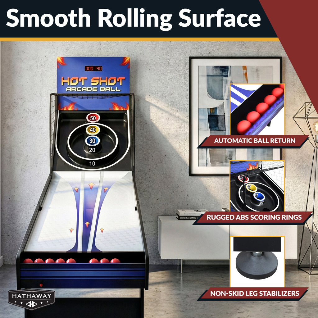 Hot Shot 8-ft Roll Hop and Score Arcade Game Table with LED Scoring - image 4