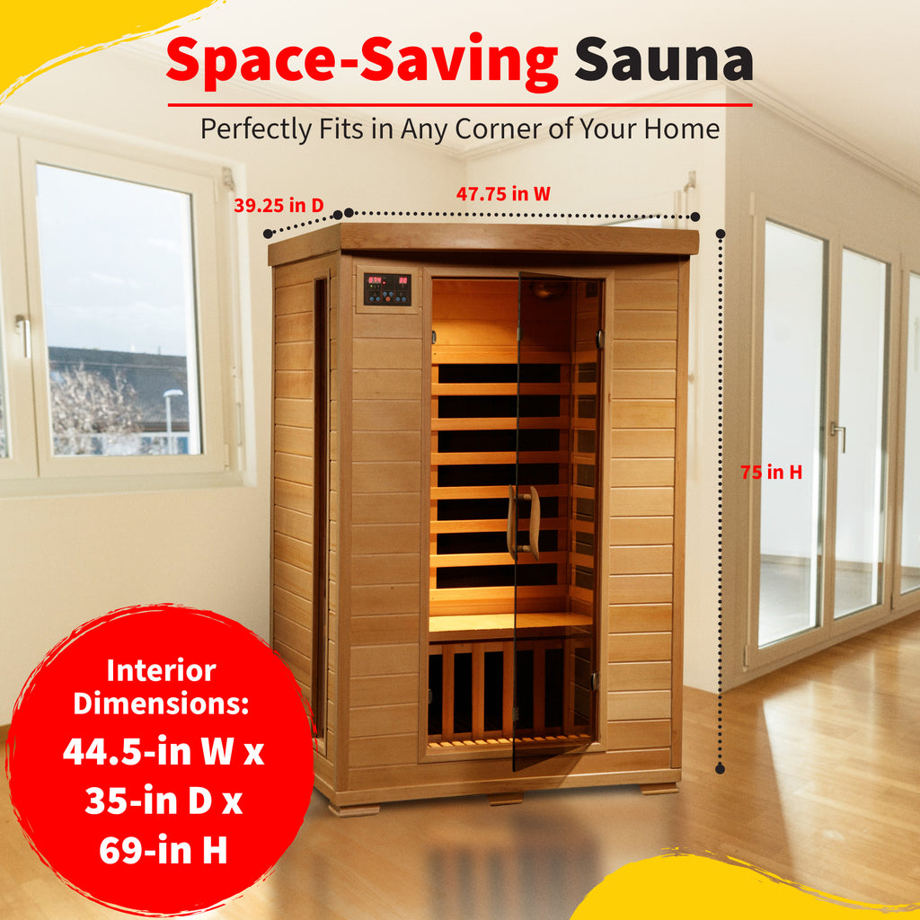 Coronado 2-Person Hemlock Deluxe Infrared Sauna with 6 Carbon Heaters - image 4