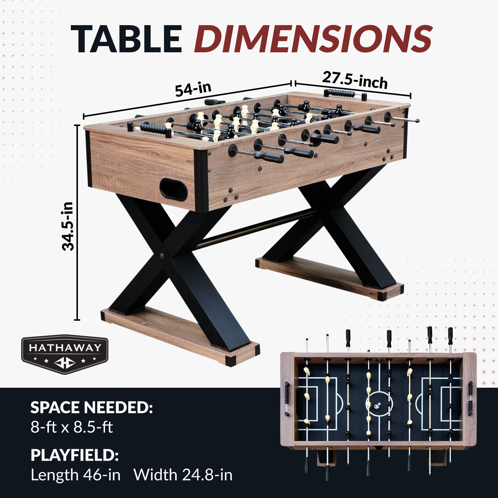 Excalibur 54-in Foosball Table - Driftwood - image 2