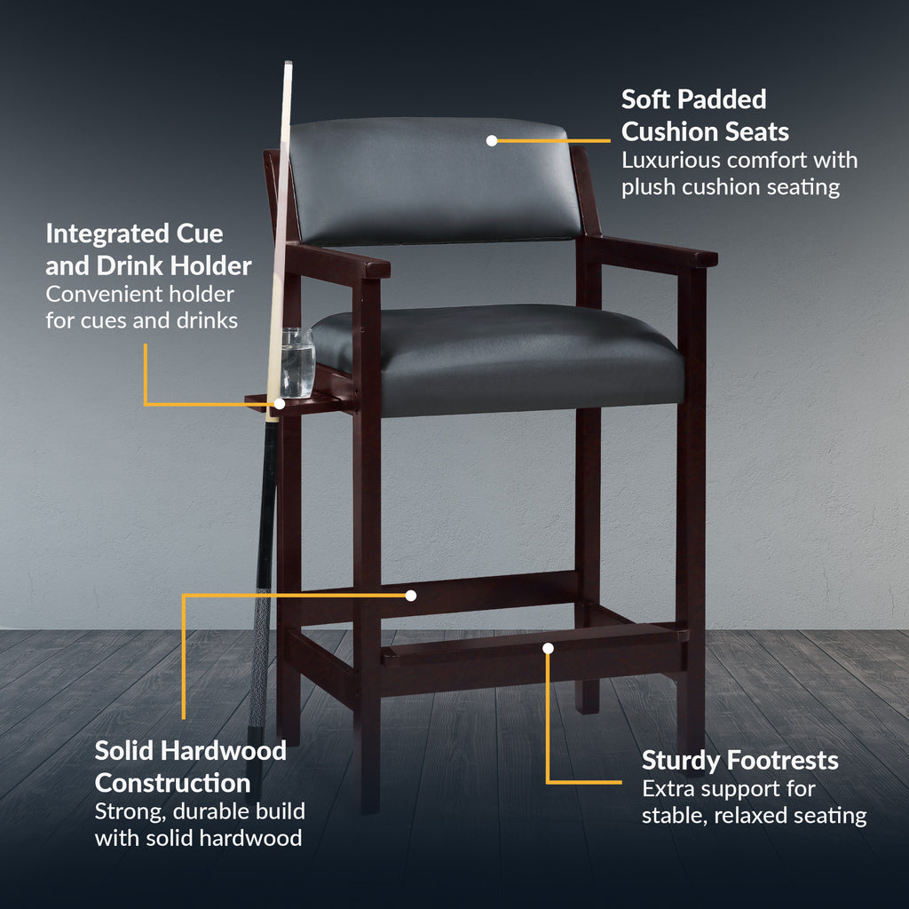 Cambridge 30-in High Top Spectator Chair - Mahogany Finish - image 3