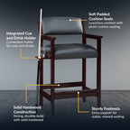 Cambridge 30-in High Top Spectator Chair - Mahogany Finish - image 3
