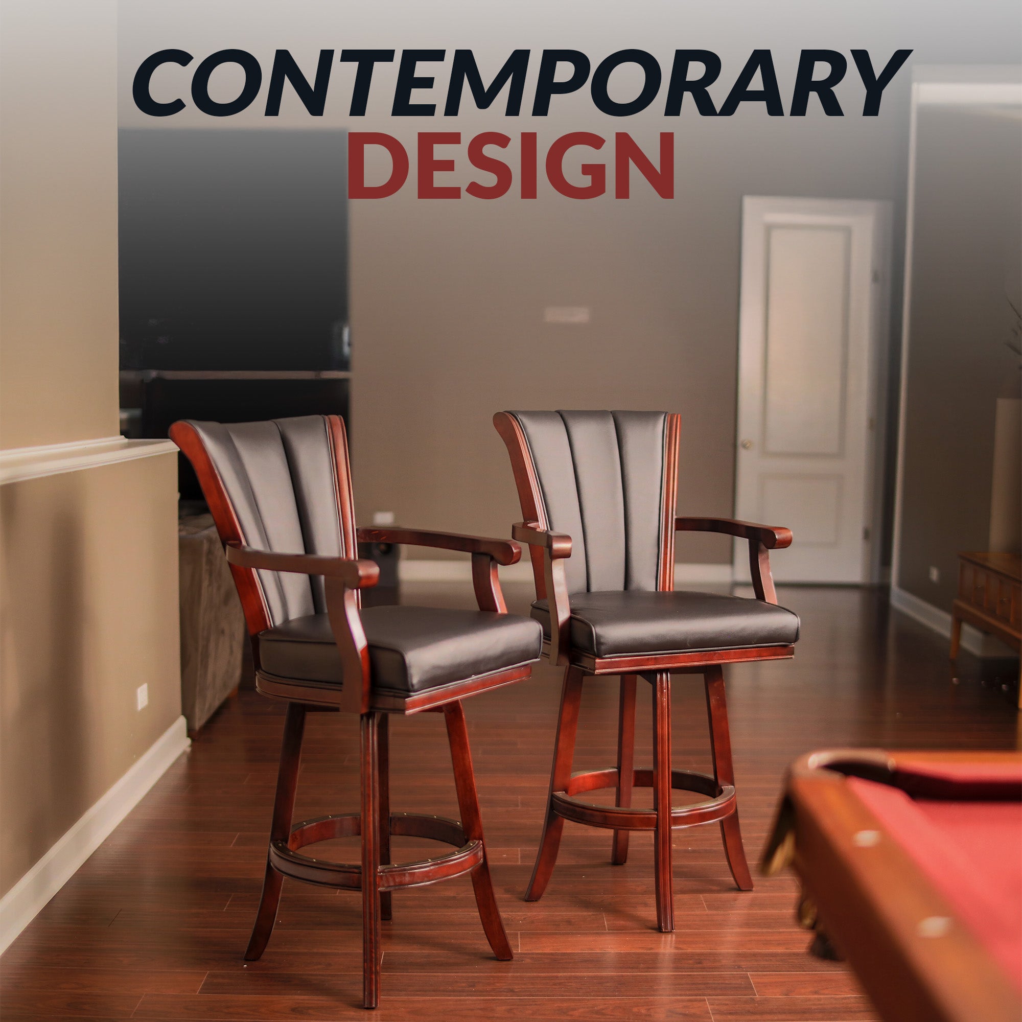 Avondale 29-in Swivel Bar Stool with Arm Rests - Mahogany Finish - image 7