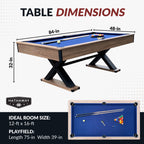Excalibur 7-ft Pool Table - Driftwood Finish with Blue Felt - image 2