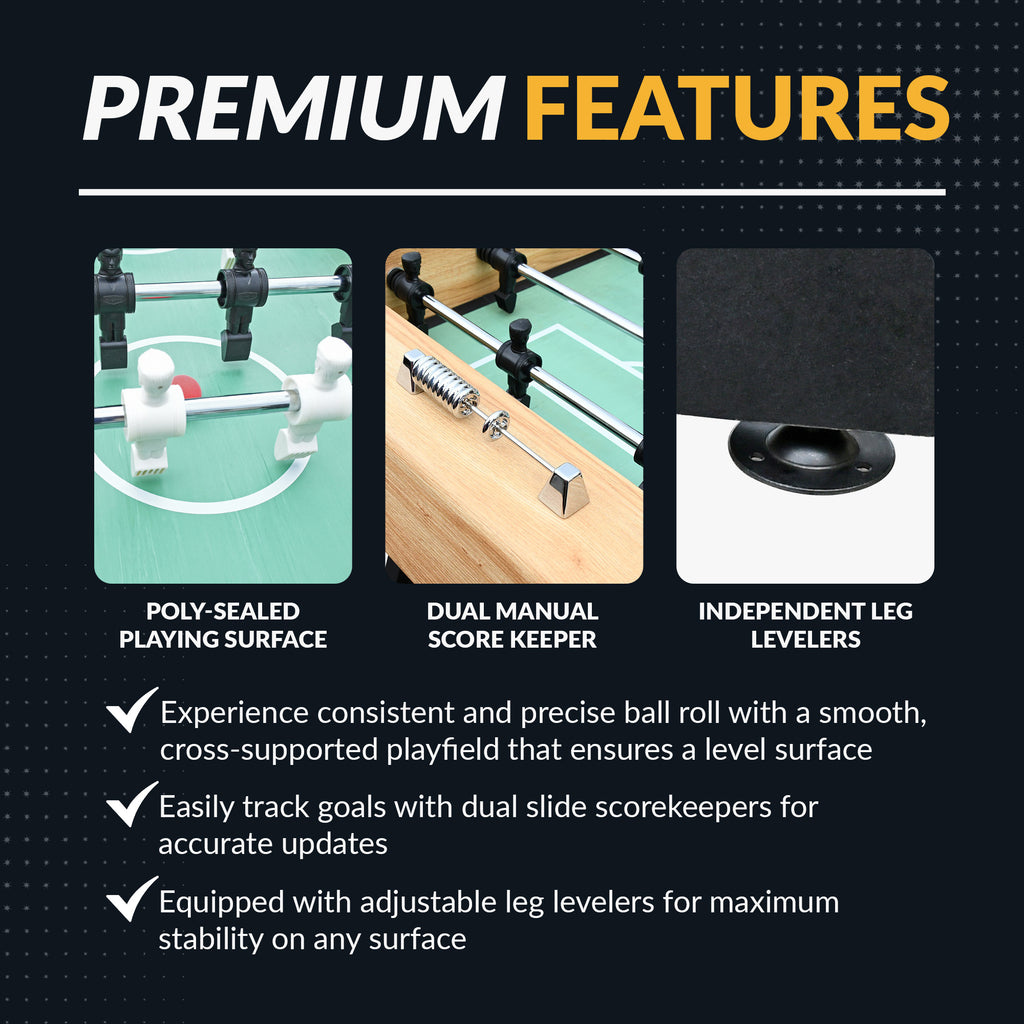 Center Stage Pro Series 59-in Foosball Table - Telescopic Safety Rods - image 5