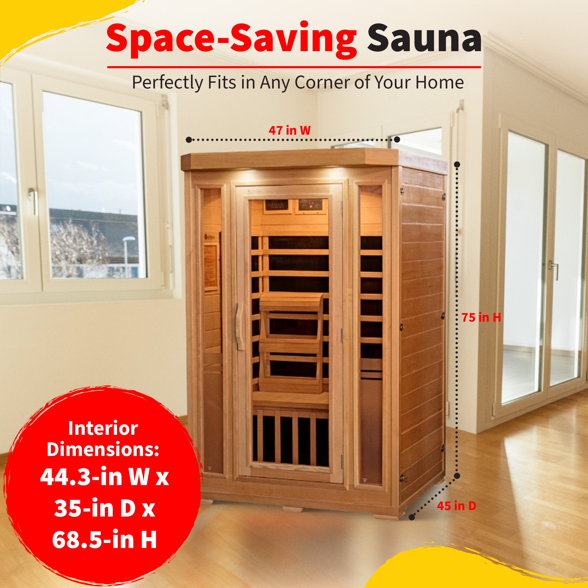Sonoma 2-Person Hemlock Infrared Sauna with 6 Carbon Heaters - image 4