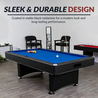 Hustler 8-ft Pool Table with Ball Return - Black with Blue Felt - image 7