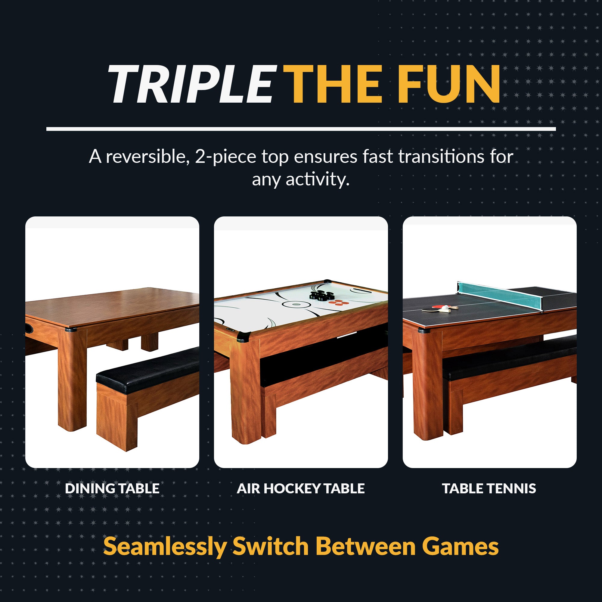 Sherwood 7-ft Air Hockey Table Combo Set with Benches - image 3