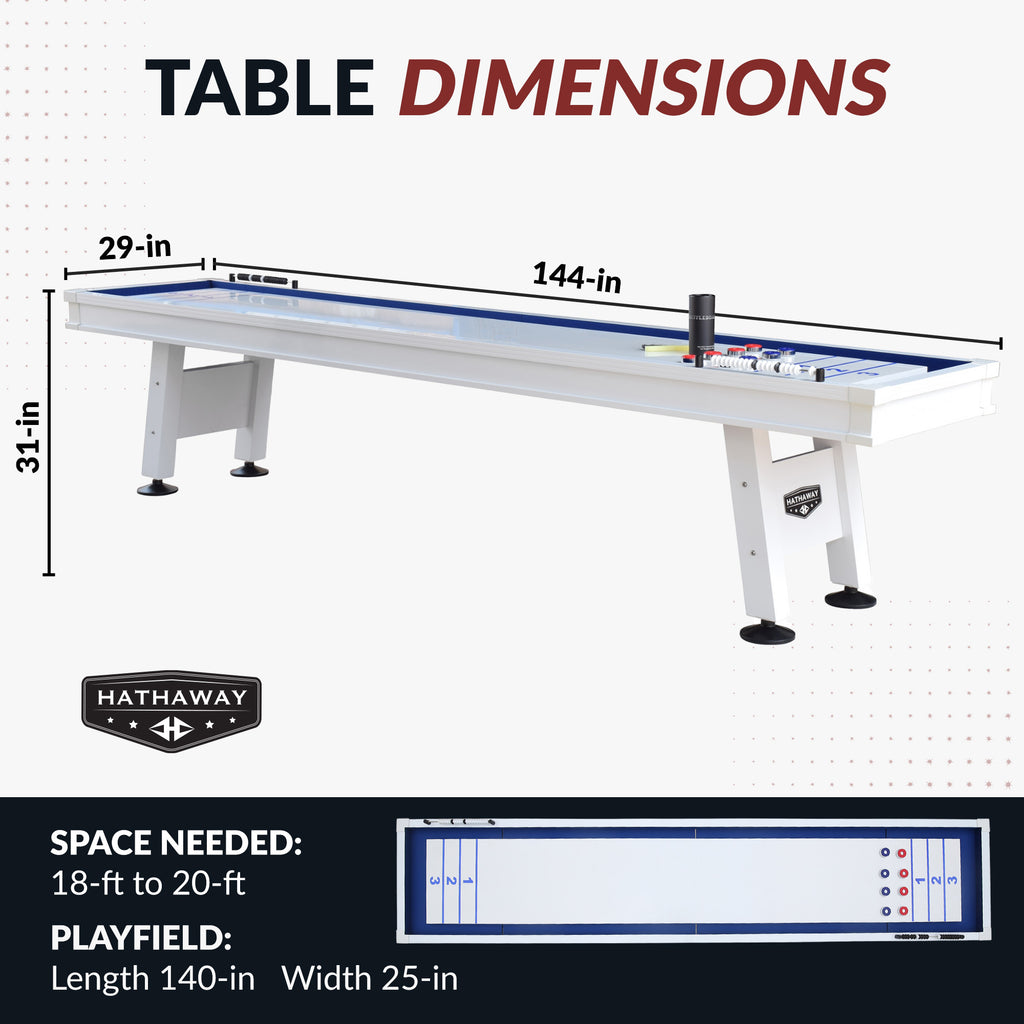 Crestline 12-ft Outdoor Shuffleboard Table - White - image 2
