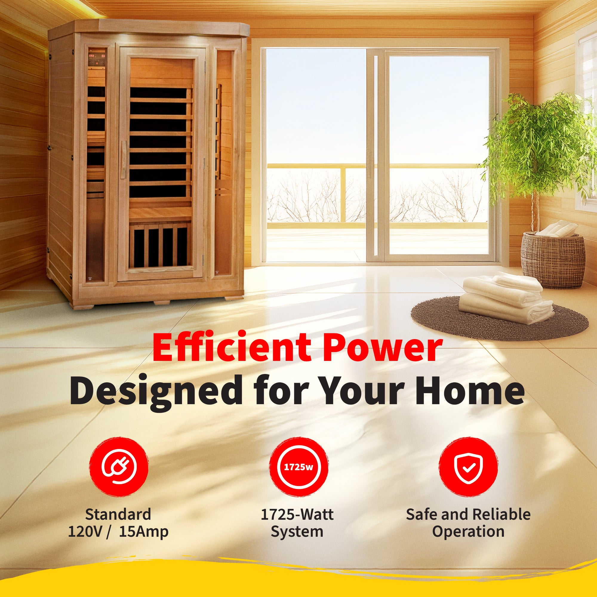 Sonoma 2-Person Hemlock Infrared Sauna with 6 Carbon Heaters - image 7