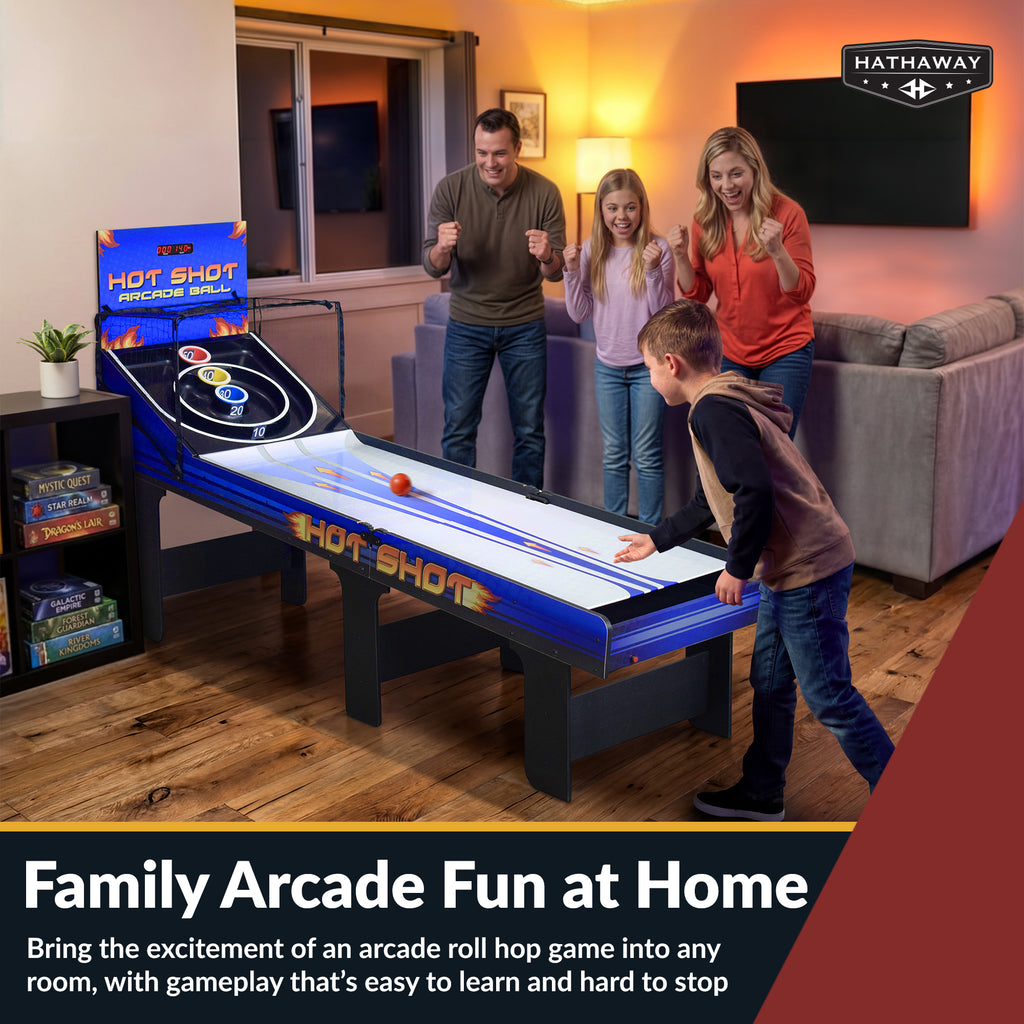 Hot Shot 8-ft Roll Hop and Score Arcade Game Table with LED Scoring - image 7