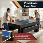 Park Avenue 7-ft Pool Table Combo Set with Benches - Black with Red Felt - image 5