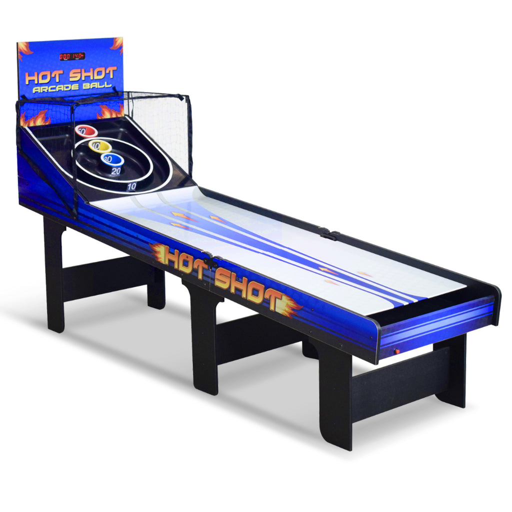 Hot Shot 8-ft Roll Hop and Score Arcade Game Table with LED Scoring