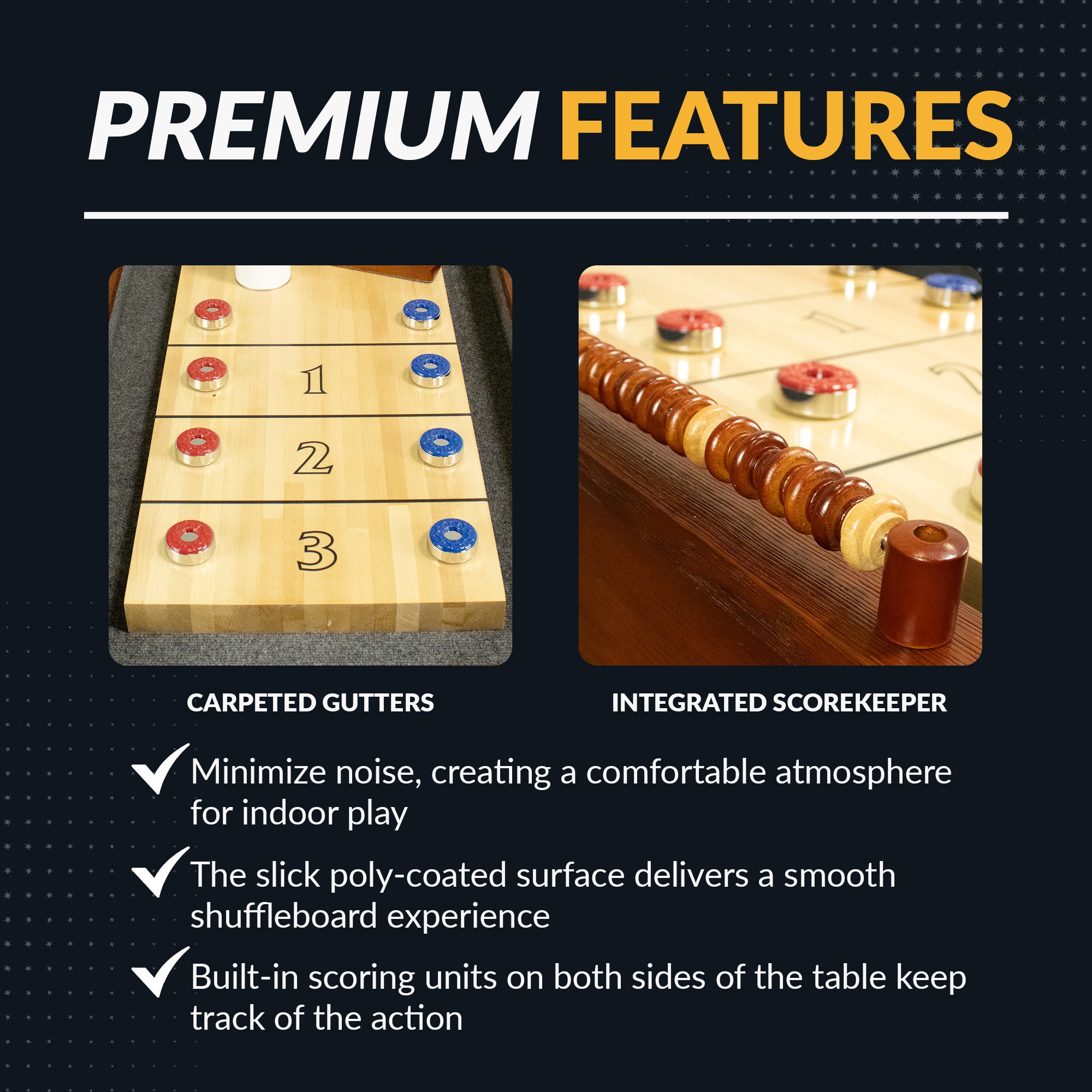 Cheyenne 12-ft Shuffleboard Table - Rustic Oak Finish - image 5