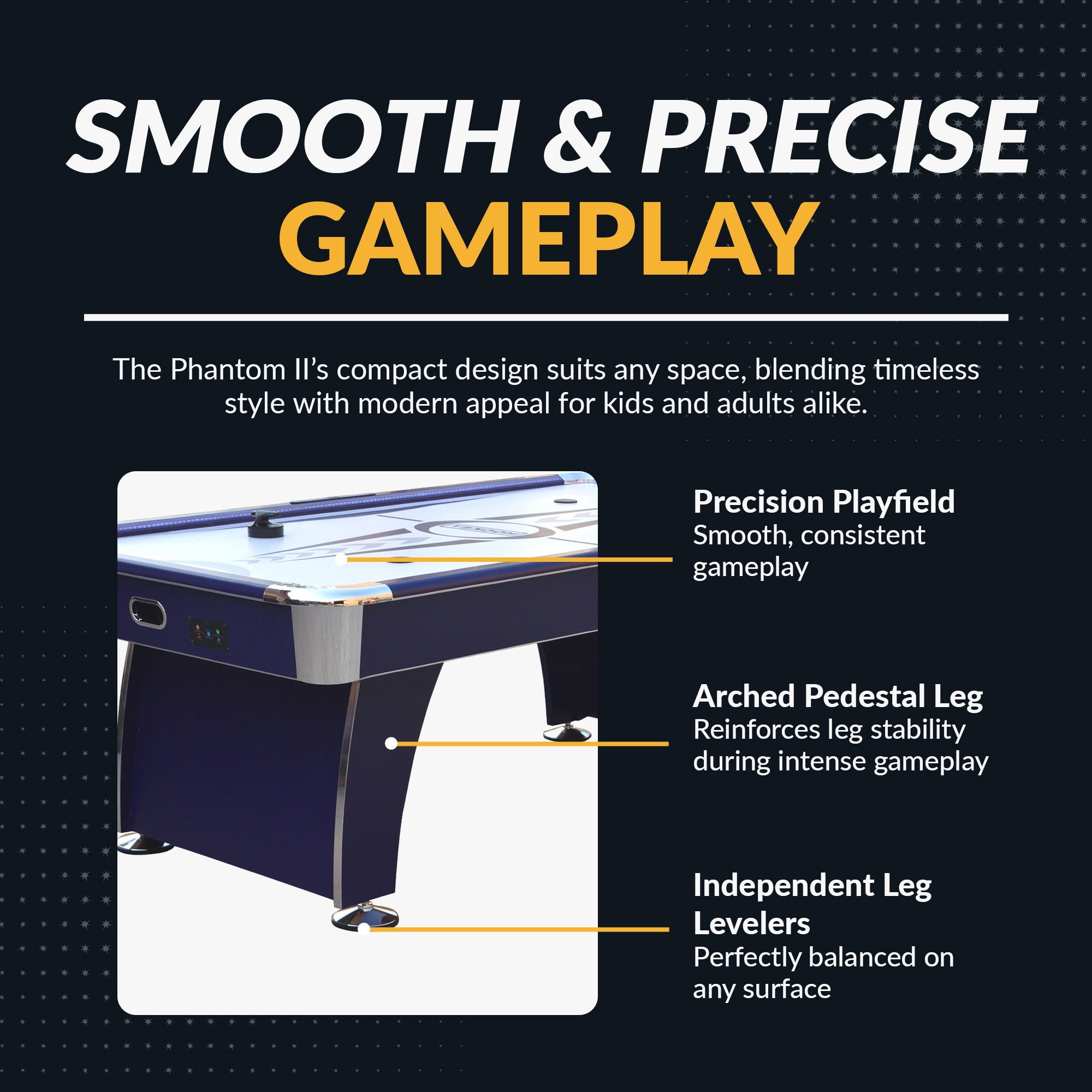 Phantom II 90-in Air Hockey Table with LED Scoring and Lights - image 3