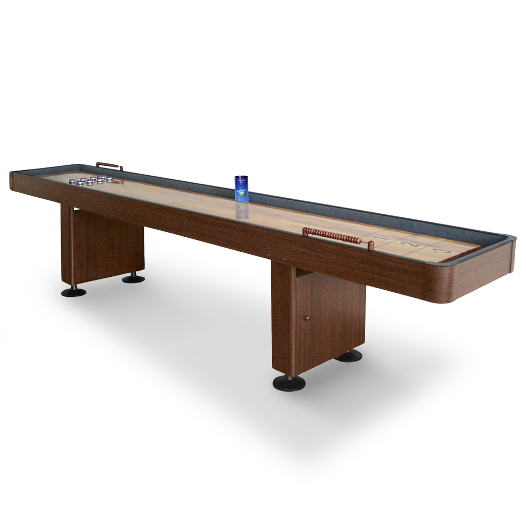 Challenger 12-ft Shuffleboard Table - Walnut Finish