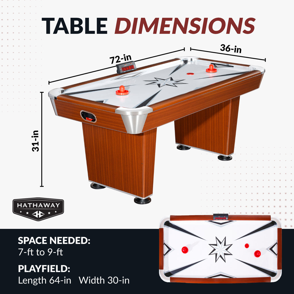 Midtown 72-in Air Hockey Table with LED Scoring - Cherry Finish - image 2