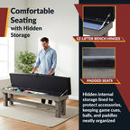 Logan 7-ft Pool Table Combo Set with Benches - Rustic Gray with Blue Felt - image 7