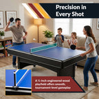 Maverick 7-ft Pool Table with Table Tennis Top - Black with Red Felt - image 5
