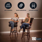 Avondale 29-in Swivel Bar Stool with Arm Rests - Mahogany Finish - image 4