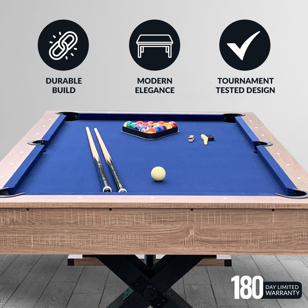 Excalibur 7-ft Pool Table - Driftwood Finish with Blue Felt - image 4