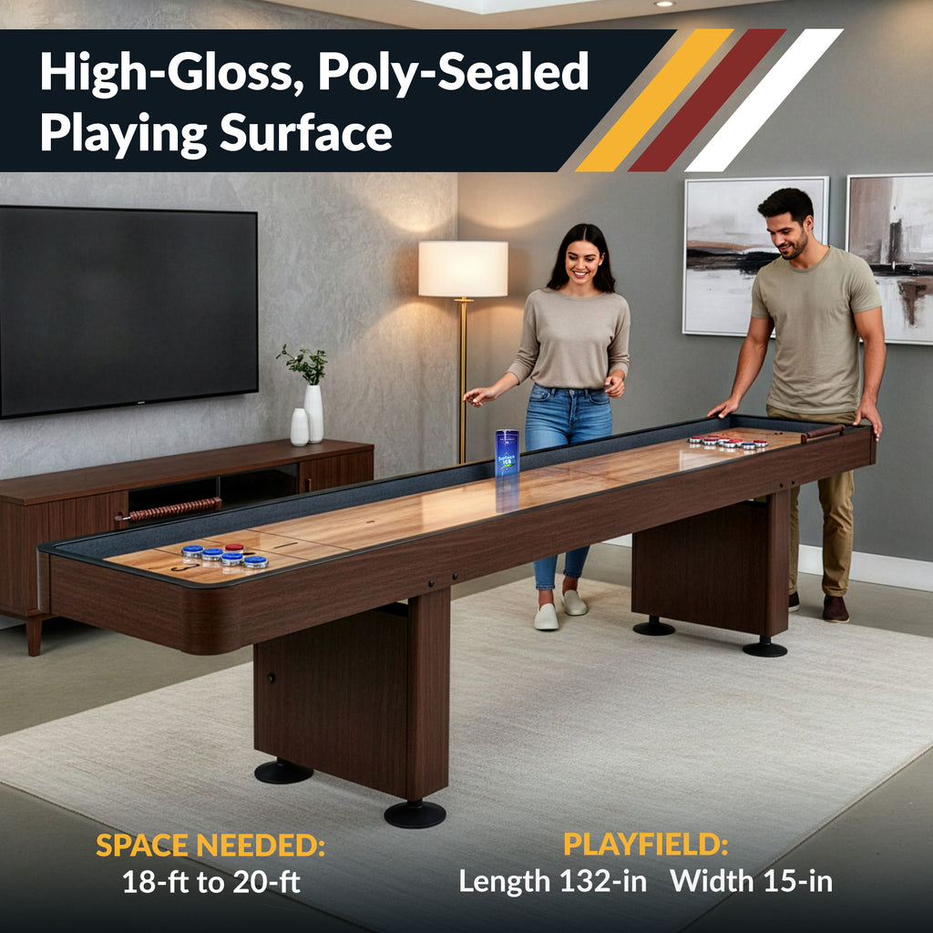 Challenger 12-ft Shuffleboard Table - Walnut Finish - image 5