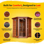 Hudson Bay 3-Person Cedar Corner Infrared Sauna with 7 Carbon Heaters - image 3