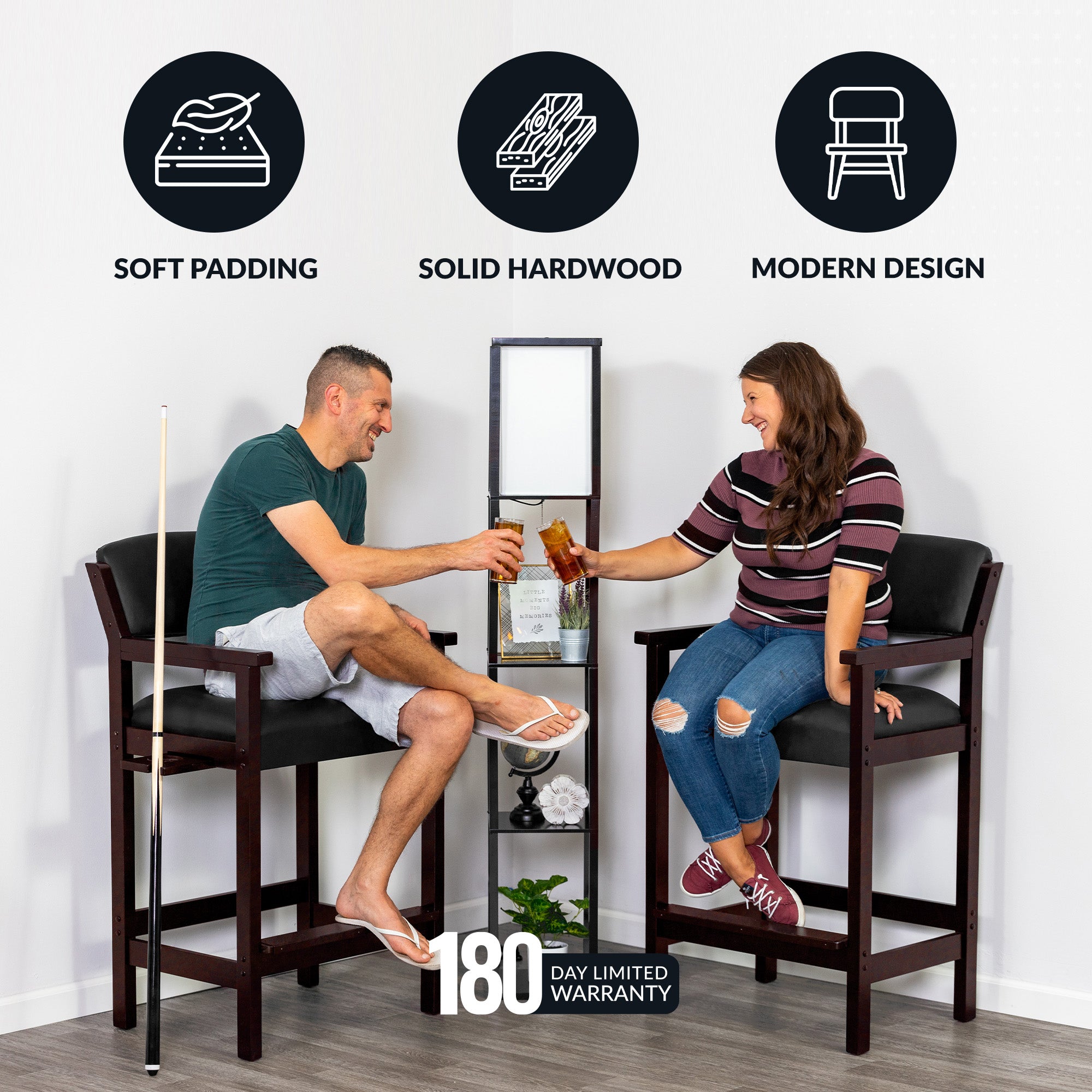 Cambridge 30-in High Top Spectator Chair - Mahogany Finish - image 4