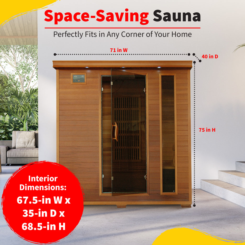 Klondike 4-Person Cedar Infrared Sauna with 9 Heaters - image 4