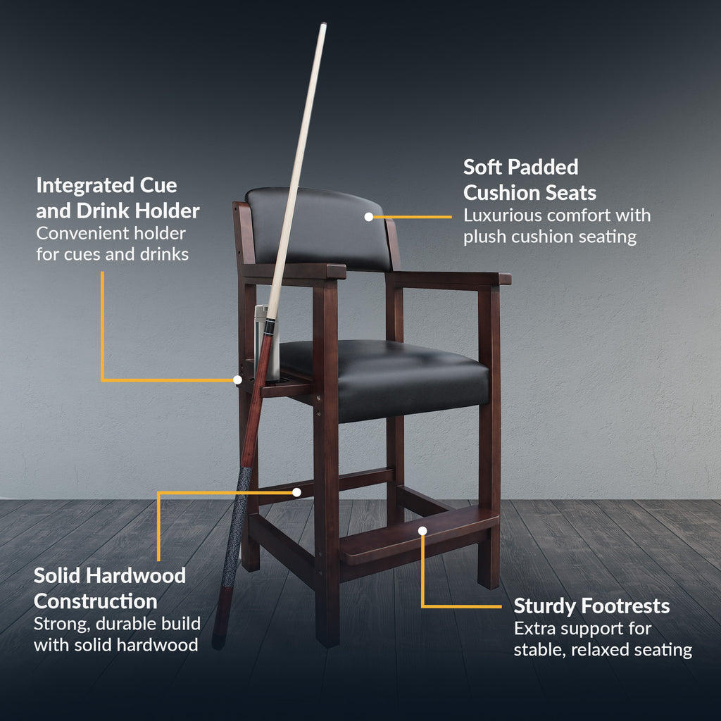 Cambridge 30-in High Top Spectator Chair - Walnut Finish - image 3