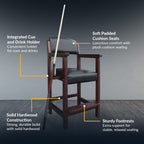 Cambridge 30-in High Top Spectator Chair - Walnut Finish - image 3