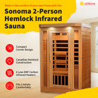 Sonoma 2-Person Hemlock Infrared Sauna with 6 Carbon Heaters - image 2