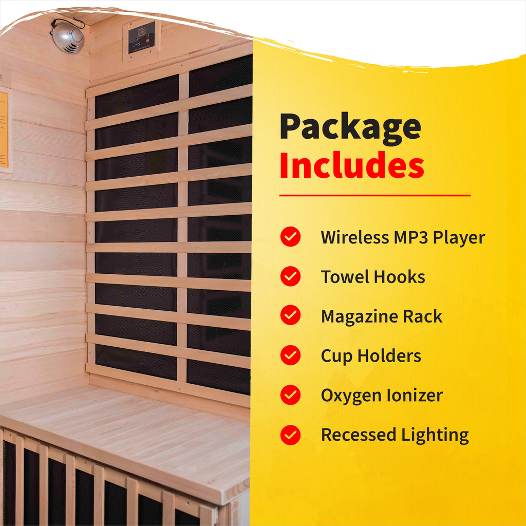 Sonoma 4-Person Hemlock Infrared Sauna with 9 Carbon Heaters - image 5