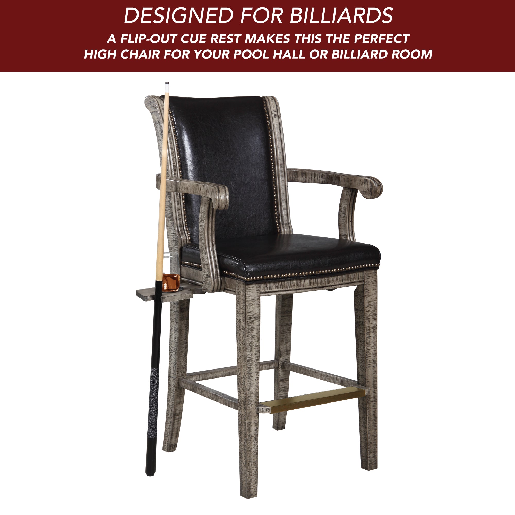 Montecito 29-in High Top Deluxe Spectator Chair - Rustic Gray - image 4