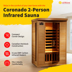 Coronado 2-Person Hemlock Deluxe Infrared Sauna with 6 Carbon Heaters - image 2