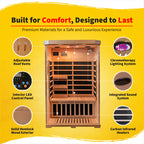 Sonoma 2-Person Hemlock Infrared Sauna with 6 Carbon Heaters - image 3