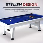 Alpine 8-ft Outdoor Pool Table - White with Blue Felt - image 7
