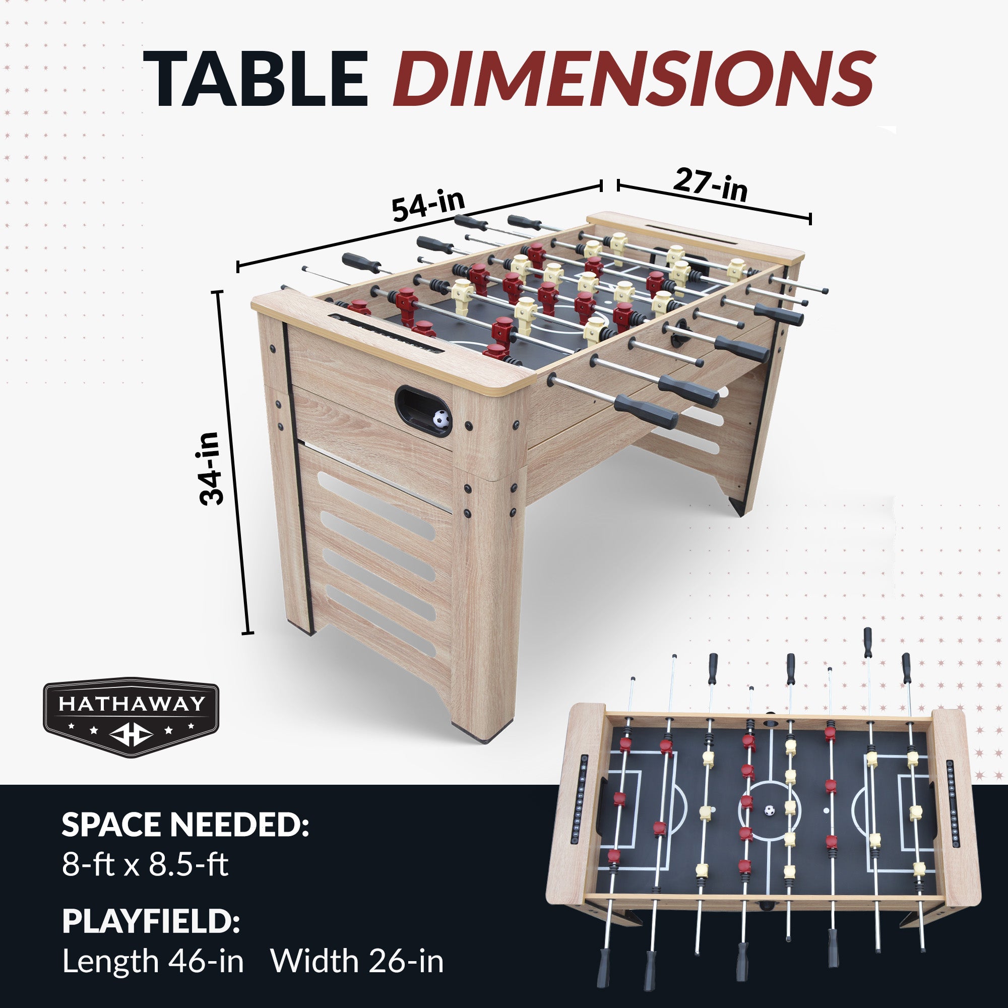 Madison 54-in Foosball 6-in-1 Multi-Game Table - image 2